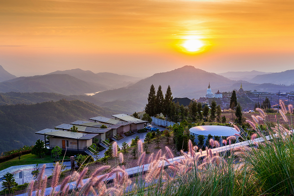 Beautiful Sunrise Wat Phra That Pha Son Kaew Temple Khao KIho Phetchabun Thailand, Chiang Mai 5 days itinerary