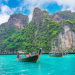 Long Boat Blue Water Maya Bay Phi Phi Island Krabi Thailand, Phuket travel guide