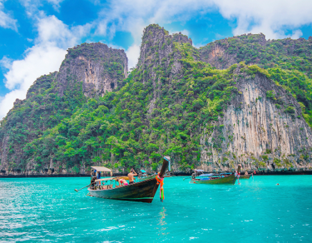 Long Boat Blue Water Maya Bay Phi Phi Island Krabi Thailand, Phuket travel guide