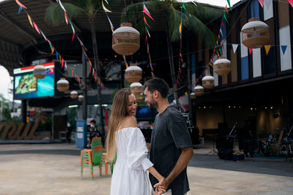 Side View Couple Holding Hands, Nightlife Itinerary